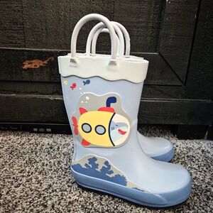 Cat & Jack Blue and White Rain & Snow Boots